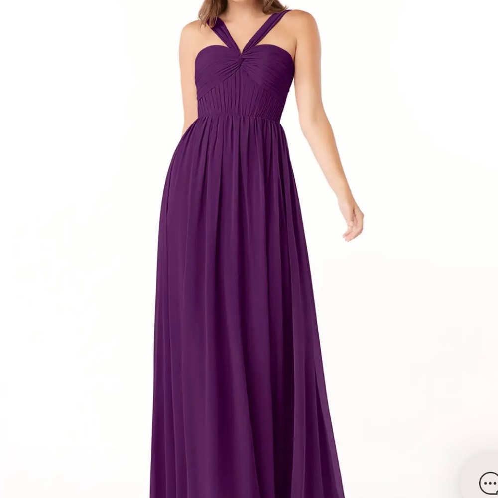Azizie Halter Bridesmaid Gown in Grape